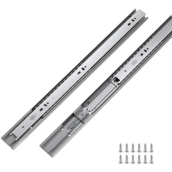 1 Pair 12 inch Soft Close Drawer Slides Heavy Duty, Full Extension Ball Bearing Side Mount Drawer Slides for Dresser, Kicthen 100lb Capacity Drawer Runners