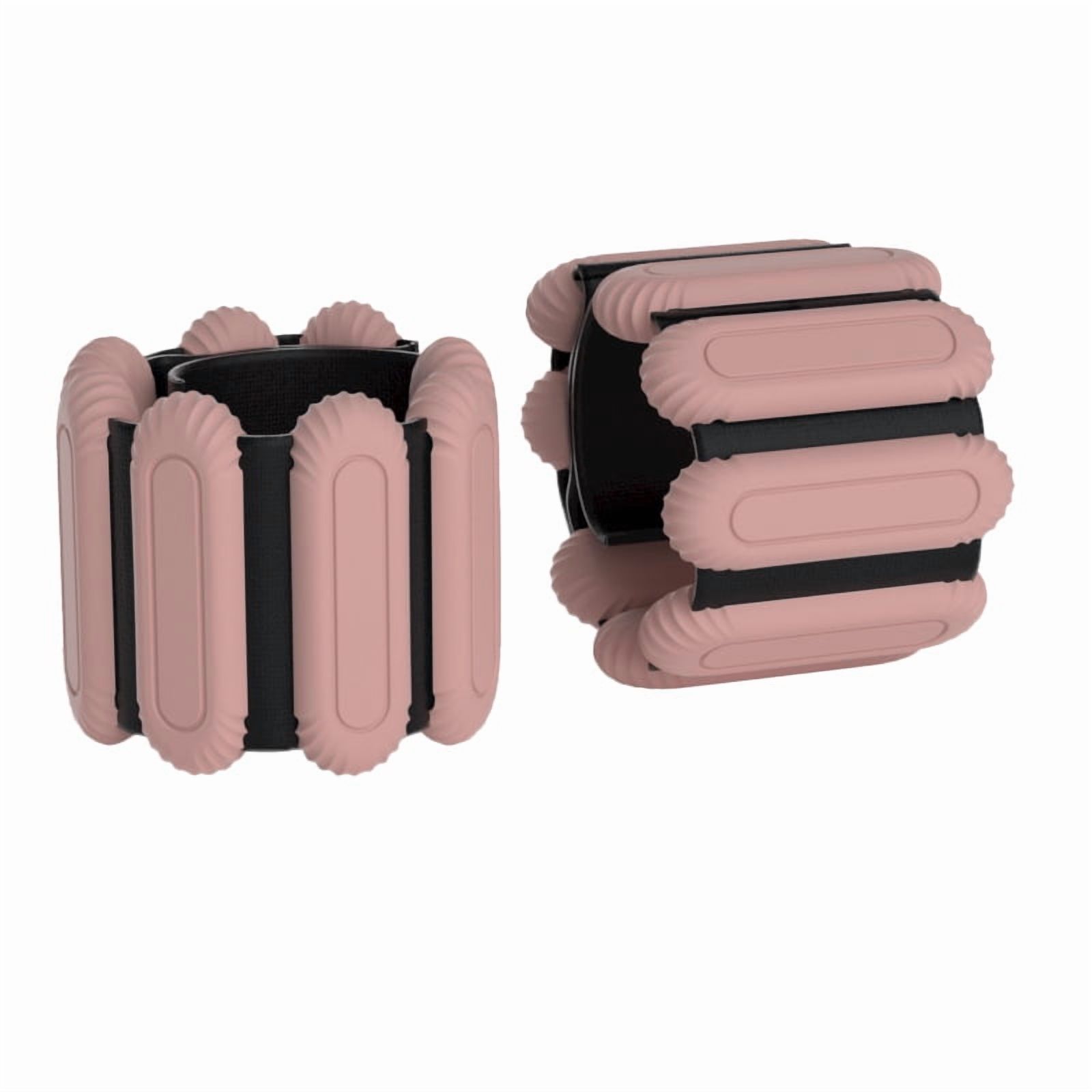 1 Pair 1LB Total Pink Adjustable Wrist & Ankle Weights, Wearable Silicone Strap Weighted Bracelets for Home Gym, Strength Training, Walking, Yoga, Fitness
