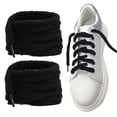 thumbnail image 1 of 1 Pair (2 Laces) Fuzzy Plush Elastic Shoelaces, 47 Inch Round Soft No Tie Stretch Bungee Laces for Sneakers, Running Shoes, and Casual Shoes in Black, 1 of 8