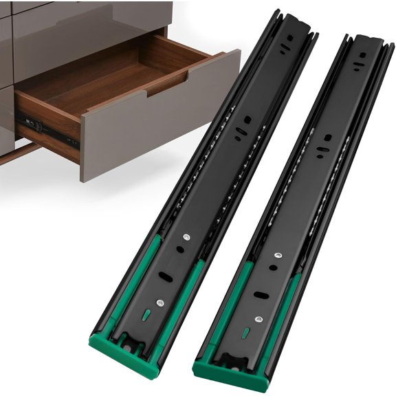1 Pair 2 Packs 12 Inch Full Extension Ball Bearing Drawer Slides Side Mount Soft Close Drawer Slides Drawer Glide