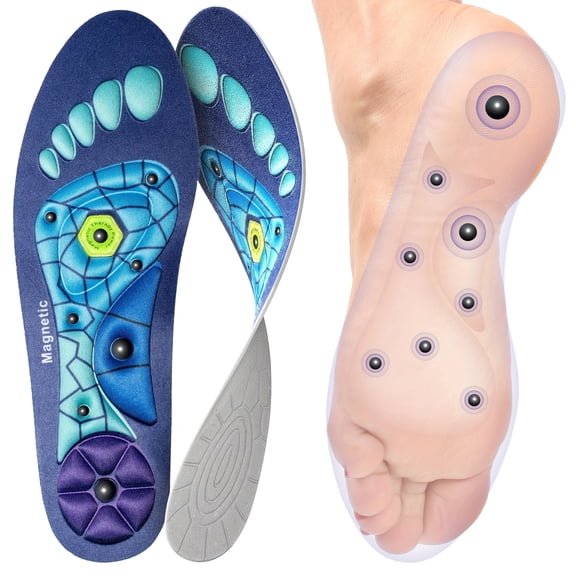 1 Pair 2025 Magnetic Massage Insoles - Ultra-Soft PUPU PU Magnetic Arch Support, Sweat Absorbent & Odor-Resistant, Ergonomic Design for Men & Women, Sports & Daily Use, Comfortable Footwear, Foot Car
