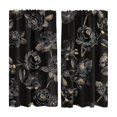 thumbnail image 1 of 1 Pair 2D Printed Kitchen Short Curtain Panels Washable Easy Install Window Drapes, Decorative Patterned Small Window Curtains For Kitchen Bedroom Bathroom, Light Filtering Short Window Treatments, 1 of 6