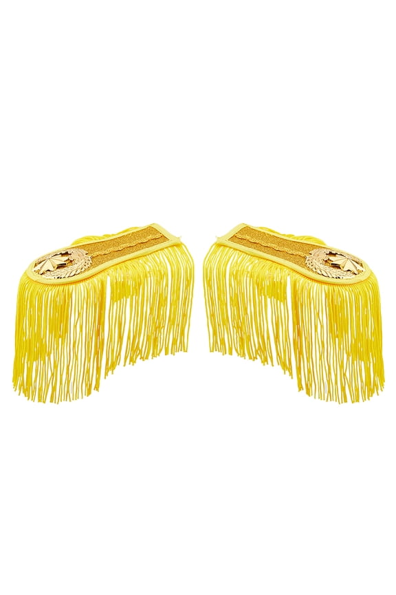 1 Pair 2Pcs Gold Fringe Epaulettes Honor Guard Fringe Epaulet Orchestra Uniforms Shoulder Epaulettes Clothes Accessories DIY