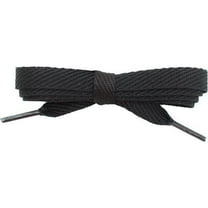 1 Pair 3/8" Flat Wide Shoelaces, Cotton Shoe Laces for Sneakers (Black)