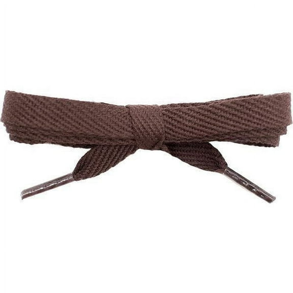 1 Pair 3/8" Flat Wide Shoelaces, Cotton Shoe Laces for Sneakers (Brown)