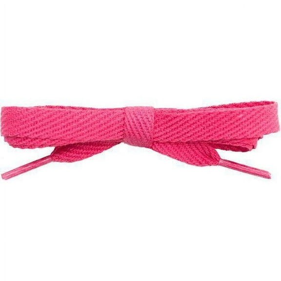 1 Pair 3/8" Flat Wide Shoelaces, Cotton Shoe Laces for Sneakers (Hot Pink)