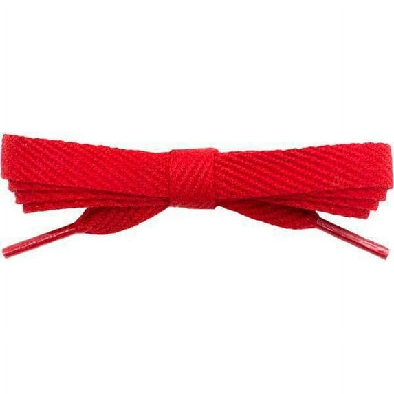 1 Pair 3/8" Flat Wide Shoelaces, Cotton Shoe Laces for Sneakers (Red)