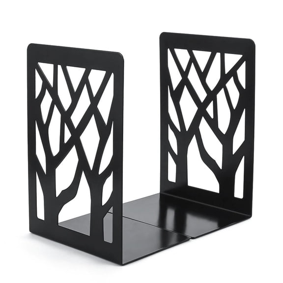 1 Pair 4.7x3.5x6.8 Inch Book Ends Tree Design Modern Bookends for Shelves - Non-Skid Book Holder Heavy Duty Metal, Decorative Book Stopper for Home Office & Bookshelf