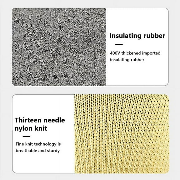 1 Pair 400v Insulating Gloves Anti-electricity Security Protection Gloves Rubber Electrician Work Gloves Protective Tool