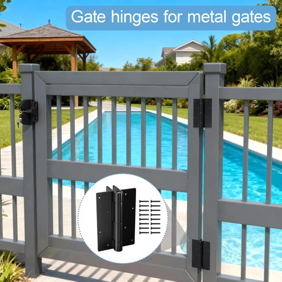 1 Pair 5-3/4 self-Closing gate Hinges, Aluminum Hinges, Heavy Duty gate Hinges for Metal Gates, Pool Gates, Aluminum Gates (1)$$Tools & Hardware Other