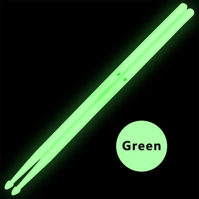 1 Pair 5A LED Light Up Drumsticks Noctilucent Glow in The Dark Stage Luminous Bright LED Light Up Drum Stick
