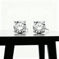 thumbnail image 1 of 1 Pair 5mm Zircon 925 Sterling Silver Moissanite Hexagonal Prong Stud Earrings for Women, 1 of 6