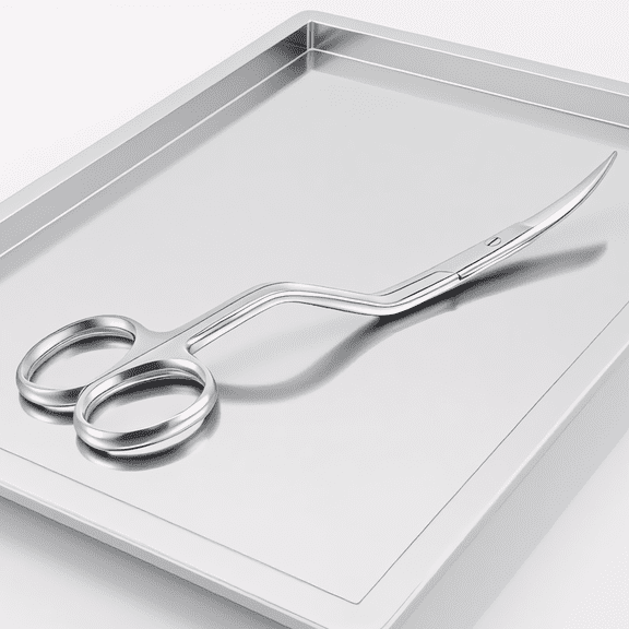1 Pair 6-Inch Double Curved Embroidery Scissors, Bent Handle Stainless Steel Applique Scissors for and Crafting, Silver