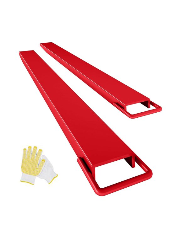 1 Pair 60 In Forklift Fork Extensions 4.5 In Q345B Steel 4600 lb Capacity Tool-Free Install Gloves