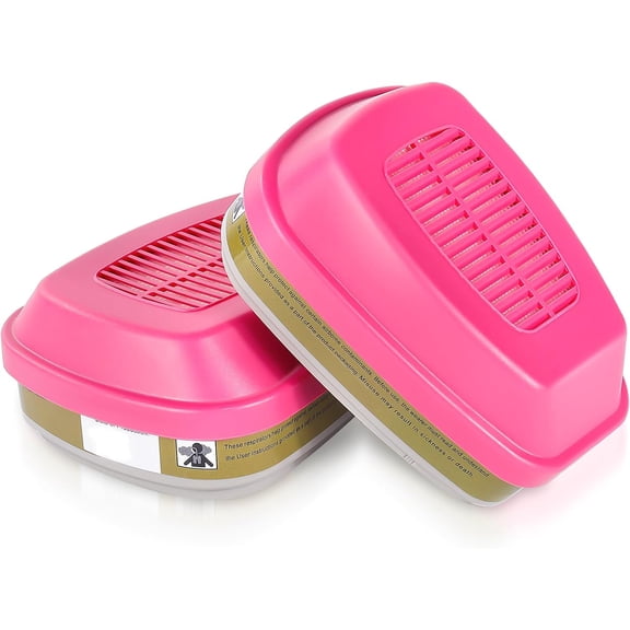 1 Pair 60926 Respirator Cartridges & Particulate Filters, Against Organic Vapor Ammonia Acid Gas Formaldehyde., Filter Replacement for Half/Full Facepieces 6200 6502 7502 6800 and FF-400 Mask