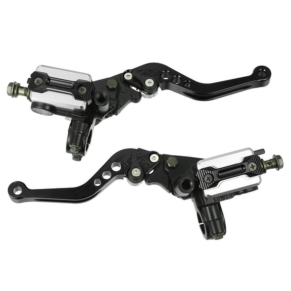1 Pair 7/8" 22mm Universal Motorbike Dual Hydraulic Handlebar Brake Master Cylinder Clutch Lever Black