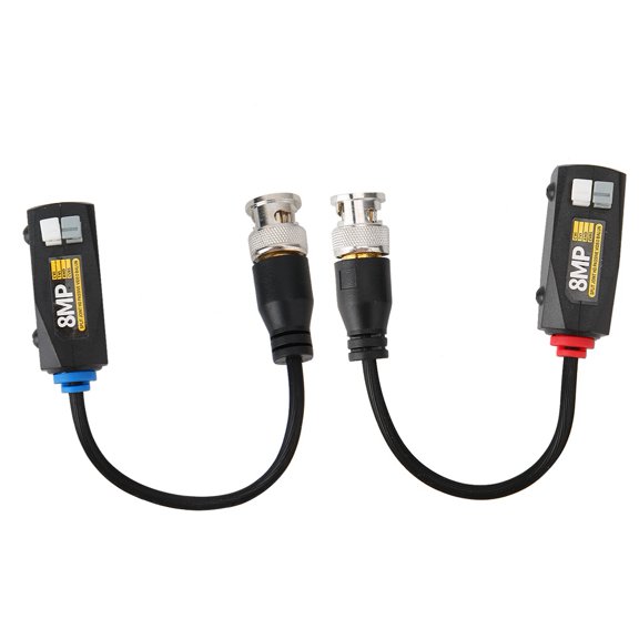 1 Pair 8MP High Definition Spliced Passive Video Balun Push-terminal Twisted Pair Transmitter