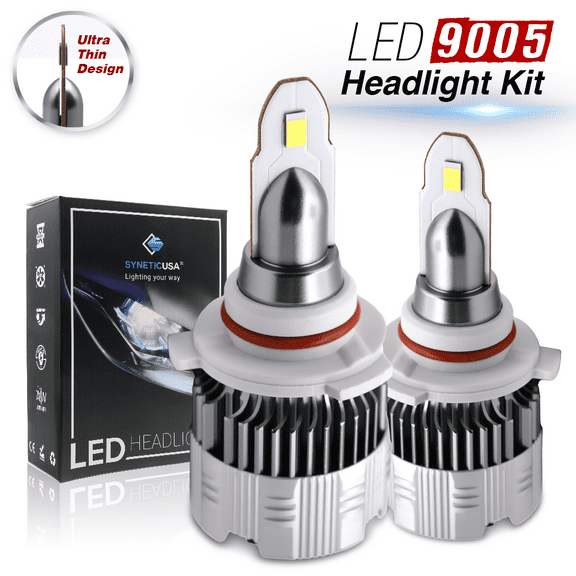 1 Pair 9005 HB3 12V Headlight Bulbs, High Beam NEW CSP 5530 LED Chips, 6000K 30W 2054LM