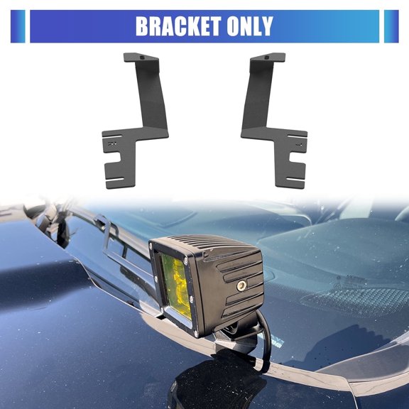 1 Pair A-Pillar Headlight Bracket Kit Compatible with 2019-2025 Dodge Ram1500 - Auxiliary Offroad LED Pod Mount Brackets,Hood Hinge Work Light Ditch Light Brackets