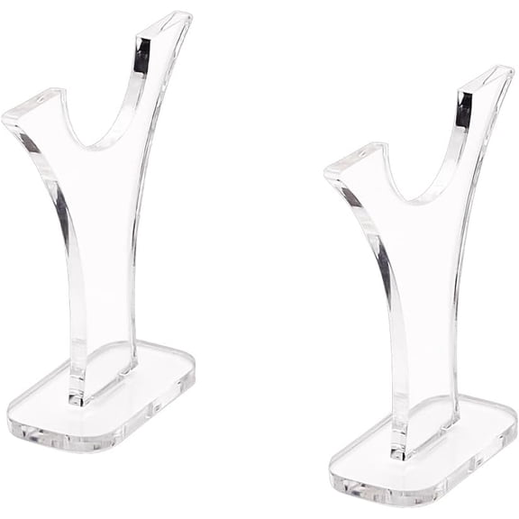 1 Pair Acrylic Sword Display Stand Clear Sword Collection Display Stands Assembled Lightsaber Stand Blade Scabbard Display Table Support for Sword Collection Exhibit (Transparent)