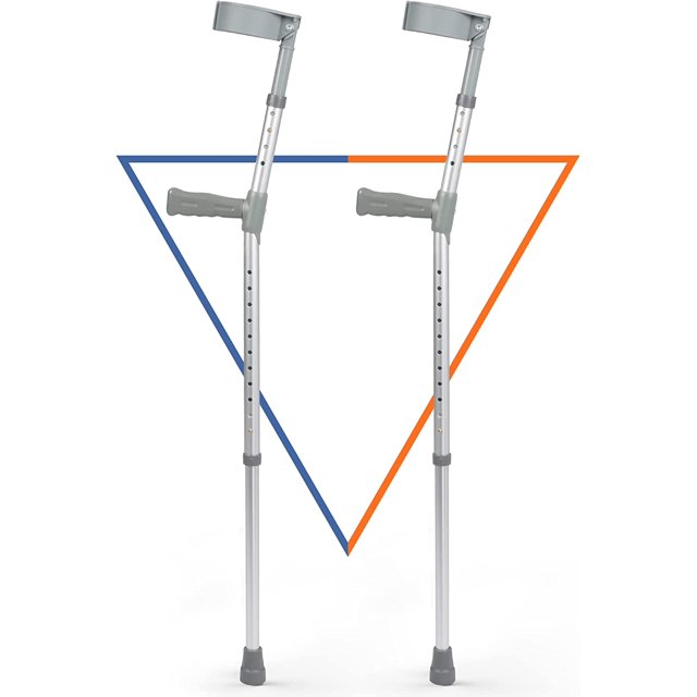 1 Pair Adjustable Aluminum Forearm Crutches