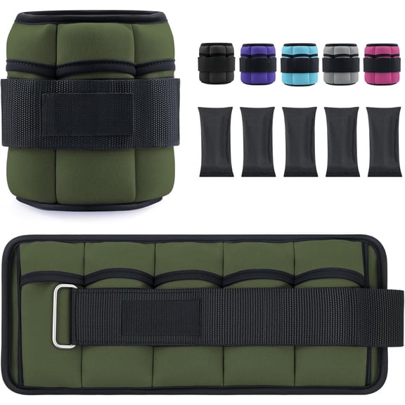 1 Pair Adjustable Ankle Weights, 2 4 6 8 10 lb Modularized  Weight Straps for Women Men, Weighted Ankle Weight Set with Removable Sandbags, 1-5 lb per Ankle Strap for Gym Yoga Jogging Walking