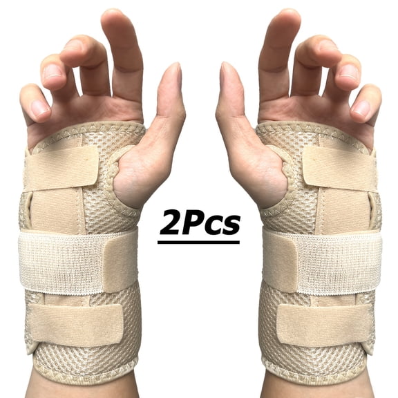 1 Pair Adjustable Dual-Plate Wrist Braces with Triple Fixation Sturdy Support, Breathable Mesh & Adjustable Design for Sports Injury Recovery, Carpal Tunnel Relief