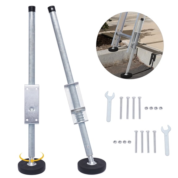 1 Pair Adjustable Ladder Leveler, 330lbs Load Anti-Slip Rubber Foot Stabilizer for Stairs Slopes Uneven Ground