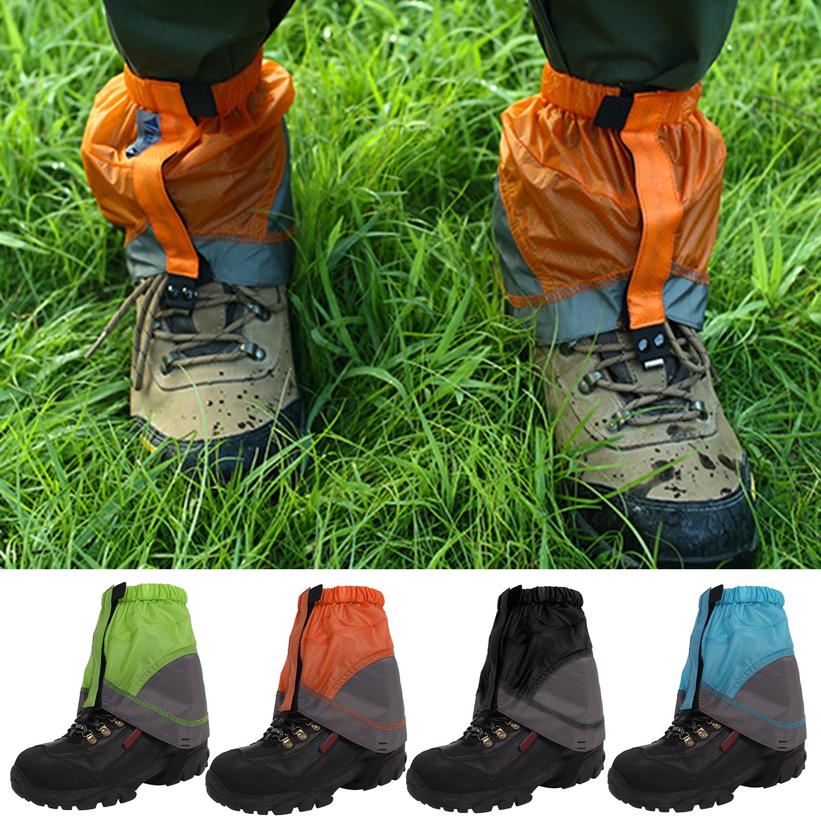 1 Pair Adjustable Leg Gaiters with Fastener Tape Waterproof Lightweight