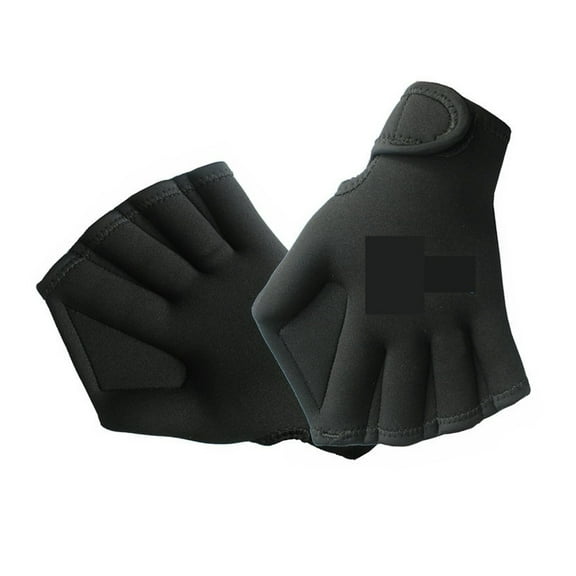 1 Pair Adjustable Neoprene Webbed Swimming Gloves Aquatic Fit SwimPaddles Snorkeling Diving Hand Web Water Gloves Half Finger ,Easy to Wear