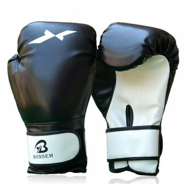 1 Pair Adult Boxing Gloves Adjustable PU Mittens Mitts Hand Protector Fitness Fighting Accessories /black fighting gloves