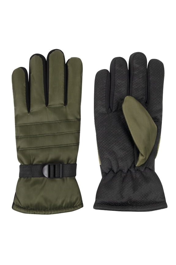 1 Pair of Adult One Size Insulated Waterproof Windproof Cold Winter Weather Gloves for Snow, Wind, Rain, Hail, Freezing Temperatures and Harsh Climates in Forest Green