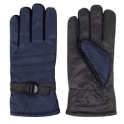 1 Pair  Adult One Size Insulated Waterproof Windproof Cold Winter Weather Gloves in Navy Blue