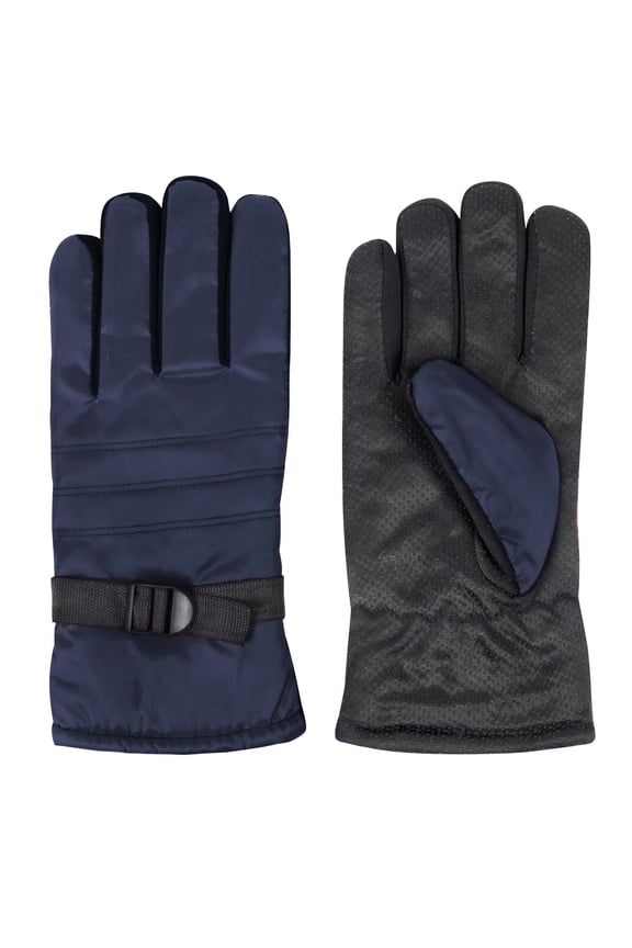 1 Pair  Adult One Size Insulated Waterproof Windproof Cold Winter Weather Gloves in Navy Blue