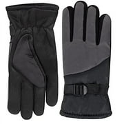 TRAIL MAKER 1 Pair of Adult One Size Two Tone Insulated Waterproof Windproof Cold Winter Weather Gloves for Snow, Wind, Rain, Hail, Freezing Temperatures and Harsh Climates in Gray and Black