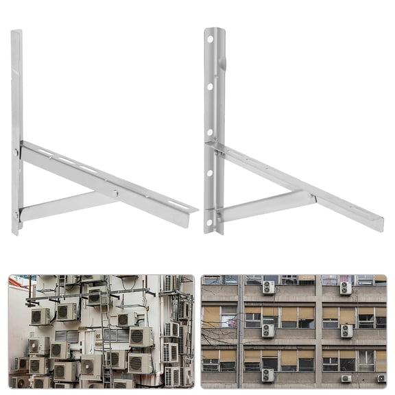 1 Pair Air Conditioner Outdoor Unit Mounting Brackets, 200Kg Stainless Steel Wall Mounted Bracket