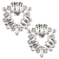thumbnail image 1 of 1 Pair Alloy Crystal Rhinestone Shoe Buckle Clips Detachable Triangle Shoe Decoration Platinum 48x41.5x9mm, 1 of 6