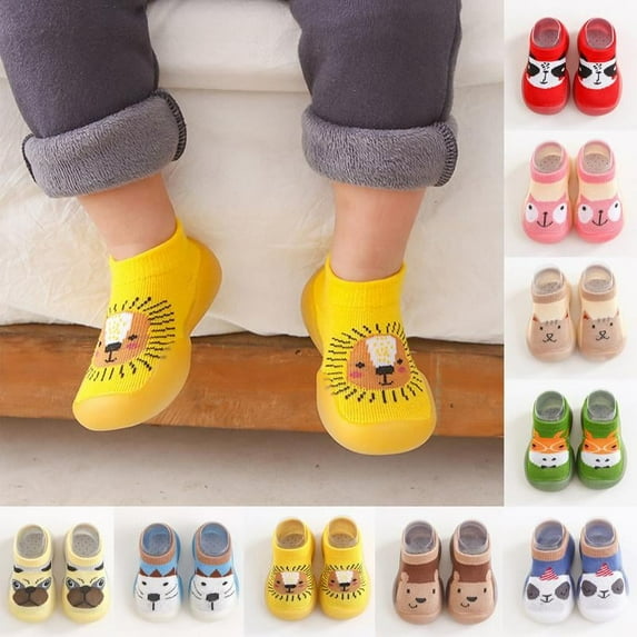 1 Pair Animal Style Anti-Slip Toddler Shoes Baby Socks Shoes Soft Rubber Shoes Boy Girl Fashion