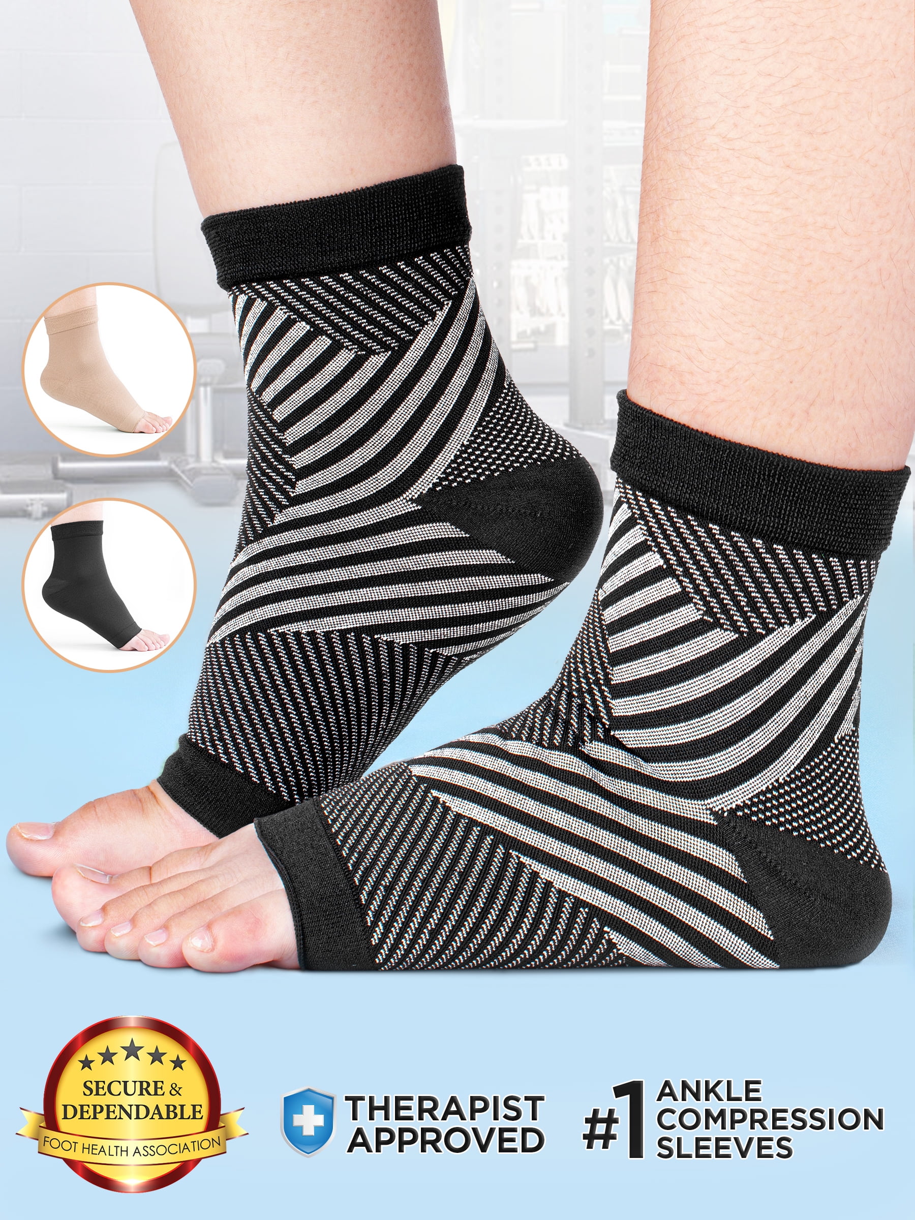 Ankle Compression Socks (Medium), Ankle Brace for Foot Pain Relief by