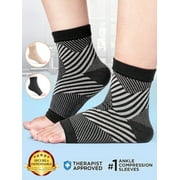 1 Pair Ankle Compression Socks (Medium), Ankle Brace w/ 20-30 mmHg Compression for Foot Pain Relief, Ankle Support Sleeve for Plantar Fasciitis, Achilles Tendonitis & Sprain by Cozlow