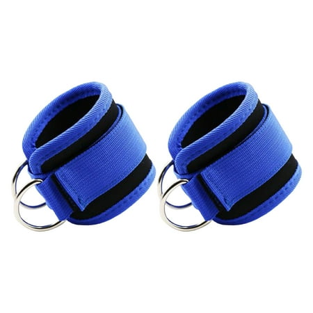 1 Pair Ankle Straps, Ankle Cuffs for Cable Machines, Workout Ankle Belt, Adjustable Padded Work Out Cuffs for Kickback, Glute Workout, Leg Extension 2 D Blue None Grid