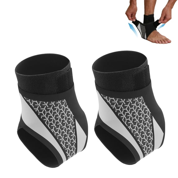 1 Pair Ankle Support Brace, Open Heel Compression Stabilizer with Adjustable Straps, Breathable Honeycomb for Running Yoga Sports Sprain Recovery Unisex, Comfort,Gray - 1Pair