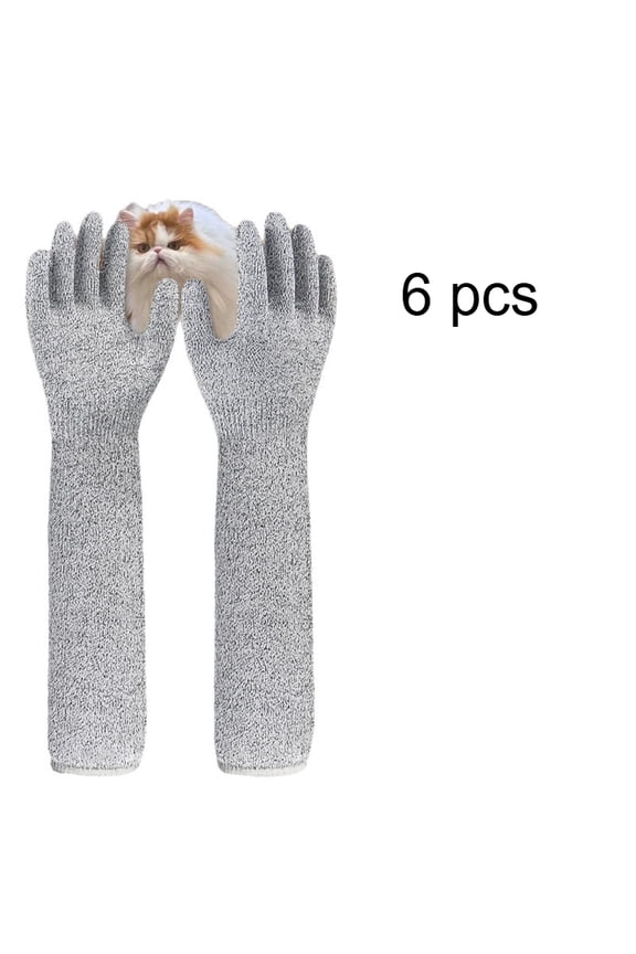 1 Pair Anti Cat Scratch Gloves, 16 Inch Extra Long Protective Gloves for Pet Grooming Handling, Bite Proof Scratch Resistant for Cat Dog