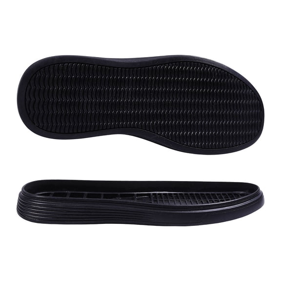 1 Pair Anti Skid Rubber Shoes Bottom Heel Sole Wear Resistant Raised Grain Repair Sole Pad for Boots Leather Shoes Black 298x107.5x31mm