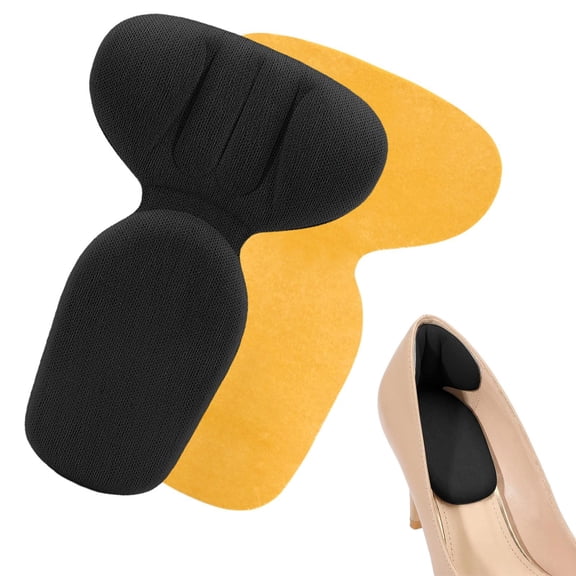 1 Pair Anti-Slip Heel Liners for Women Shoes, Soft Cushion Heel Pads for Shoes that are Too Big, Back Heel Cushion Pads Heel Grips Shoe Heel Inserts for Women and Men,Black,5.2x3.5"