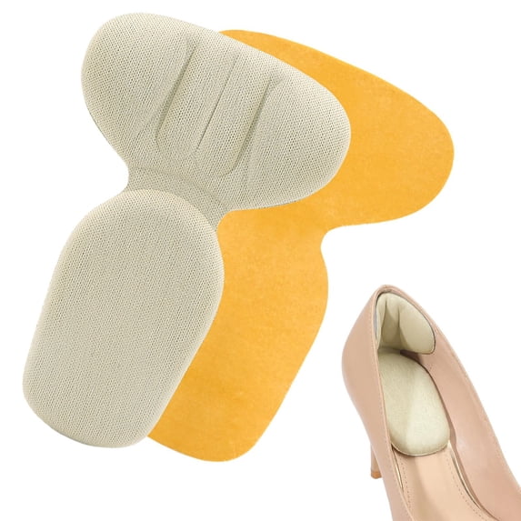 1 Pair Anti-Slip Heel Liners for Women Shoes, Soft Cushion Heel Pads for Shoes that are Too Big, Back Heel Cushion Pads Heel Grips Shoe Heel Inserts for Women and Men,Off-white,5.2x3.5"