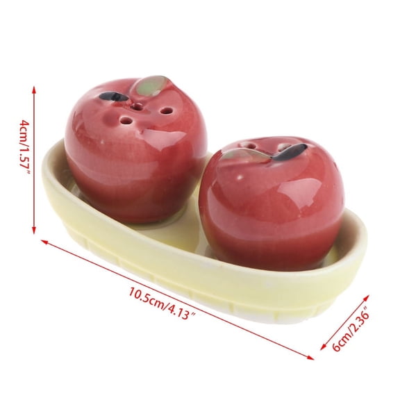 1 Pair Apple Ceramic Salt Pepper Shakers Set Seasoning Bottle Wedding Party Gift
