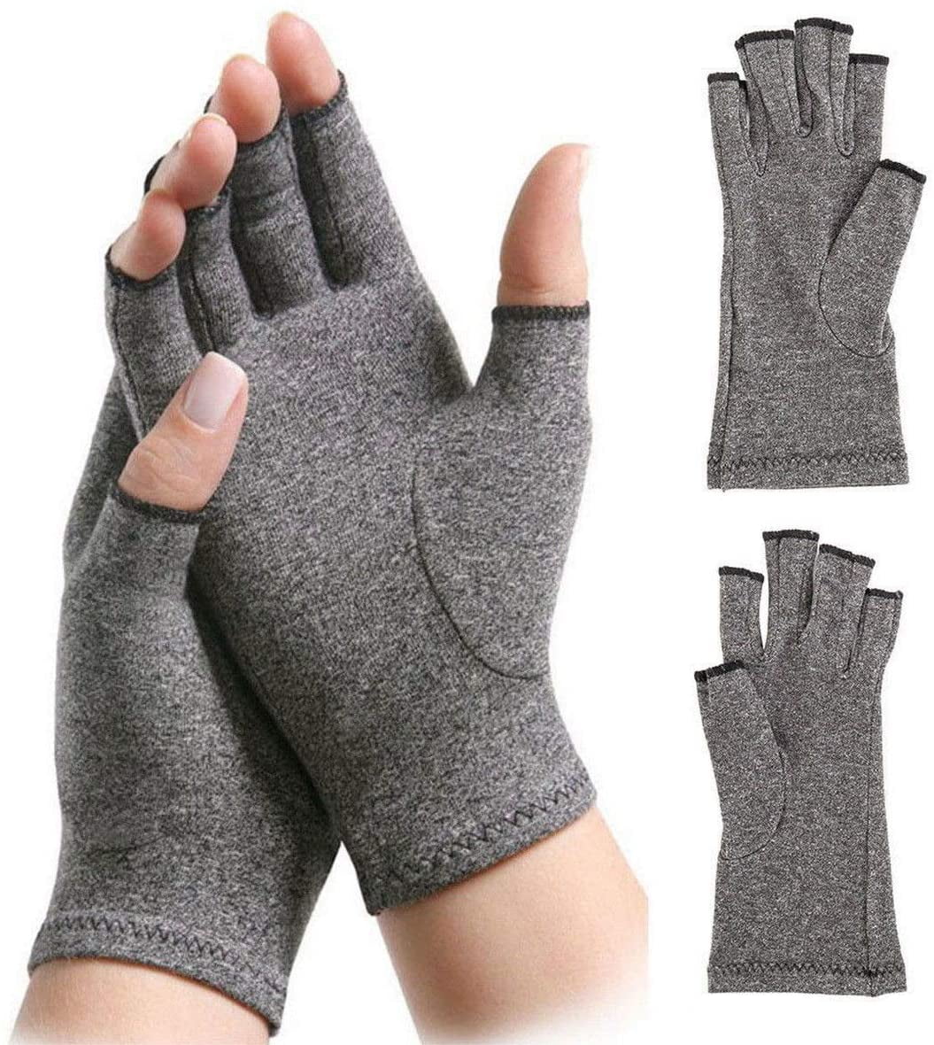 1 Pair Arthritis Gloves Compression Hand Glove for Osteoarthritis -Arthritic Joint Finger Pain Relief Hand Wrist Support Brace High Elasticity (L)