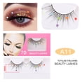 thumbnail image 1 of 1 Pair Artificial Sequined False Eyelashes Extension Fake Eyelashes Set For Halloween Party Cosplay, 1 of 9