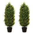 thumbnail image 1 of 1 Pair Artificial Trees Indoor, Faux Green Plants With Lifelike Leaves And Trunk, Realistic Plants Bonsai Tree Potted Plant Indoor Outdoor Decor, 1 of 9